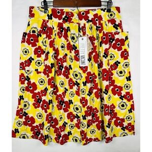 Pretty Vacant Fioana Skirt 16 Poppy Yellow Floral Button Down Skirt NWT